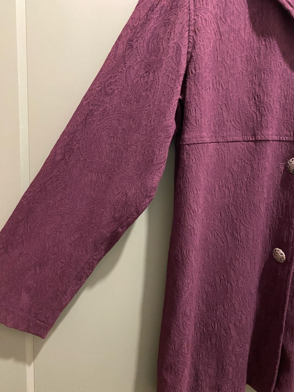 J. Jill Stretch Eggplant Button-Front Jacket - Picture 4 of 6